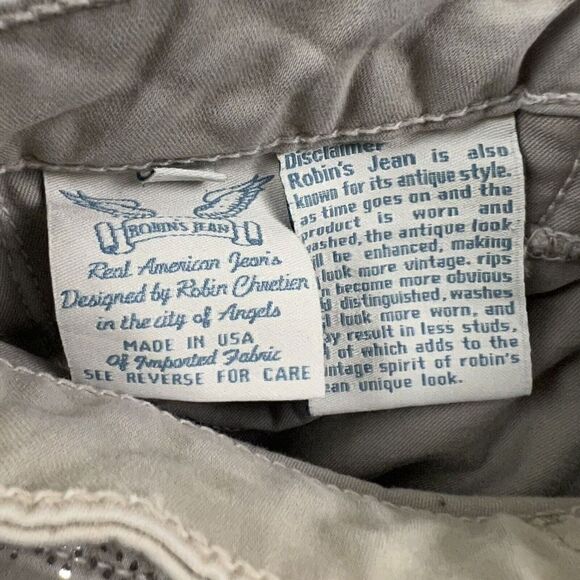 Women's Robin's Jean Silver Grey "Jane" Skinny Jeans Size 24 Embellished - Picture 8 of 12